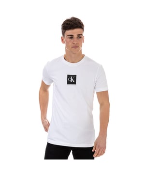 Mens Calvin Klein Jeans Slim Organic Cotton Logo T-Shirt in bright white.<BR><BR>- Ribbed crew neck.<BR>- Short sleeves. <BR>- Calvin Klein monogram logo printed at centre chest.<BR>- Tonal Calvin Klein monogram logo at left cuff.<BR>- Soft organic cotton stretch jersey construction.<BR>- Slim fit. <BR>- 94% Organic cotton  6% Elastane.  Machine washable.<BR>- Ref: J30J314755YAF