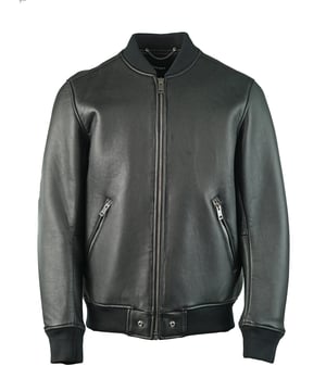 Diesel L-Bluff 900 Leather Jacket. 100% Sheep Skin Leather. Central Zip Opening. Bomber Jacket. 2 Zipped Front Pockets. Elasticated Bottom and Sleeve Endings