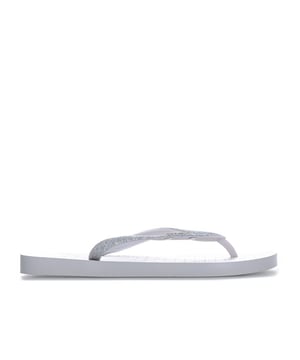 Ipanema Lolita teenslippers met glitters voor dames, wit.<br /><br />Milieuvriendelijke teenslippers van gerecyclede materialen.<br />- Instappermodel.<br />- Slanke glitterband met bandje tussen de tenen.<br />- Metallic Ipanema-logo op de band. <br />- Ipanema Beach Sidewalk-patroon op voetbed.<br />- Flexpand materiaal is 100% recyclebaar en veganistisch.<br />- Synthetische bovenvoering en zool. <br />- Ref: 81739-24422