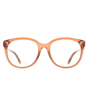 Gucci Round Womens Brown GG0791O  Glasses are a fashionable round style crafted from lightweight acetate. The Gucci logo features on the slender temples for brand recognition.