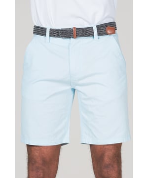 Get ready for the season with these versatile chino shorts. Made from 100% cotton twill, they're comfortable and breathable. With a classic design and simple belt, they're easy to pair with any outfit. Perfect for any casual occasion, these shorts are a must-have for your warm-weather wardrobe. They are machine washable for easy care