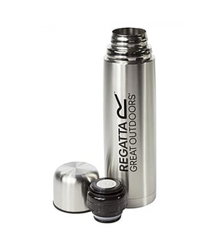 The Regatta 0.5 litre Vacuum Flask keeps hot drinks hot and cold drinks cold (it does this by creating an airless vacuum space between the two walls). Perfect for a mid-walk cup of tea. 100% Stainless Steel.