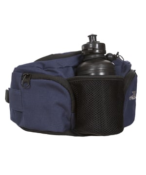 5-Liter-Hüfttasche. Mehrere Fächer. Verstellbarer und gepolsterter Hüftgurt. Flaschenhalter mit Halterungen. 1 x Trinkflasche. Besteht aus 100% robustem und langlebigem 600d Polyester Ripstop.