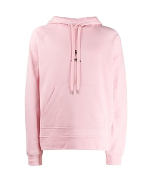 Sudadera con capucha rosa con logotipo de Lightning Bolt de Neil Barrett. Sudadera con capucha Neil Barrett PBJS485 M542S 821. 100% algodón. Ajuste regular, se ajusta a la talla real. Hecho en Italia. Extremos de mangas y cintura elásticos.