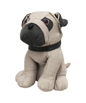 The Paoletti novelty doorstops are not only an extremely useful home accessory but also add some fun to your home interior. In a range of animals from dogs to elephants theres something for everyone. Basco the Pug has beaded eyes and stitched facial features. Filled with heavyweight sand this doorstop is strong enough to hold open most doors. Made of 100% polyester Basco can withstand any stray knocks or kicks. However if he gets dirty spot clean only.