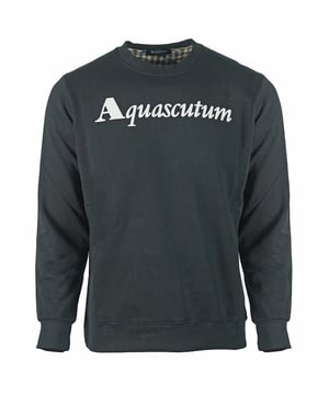 Aquascutum Box Logo Black Sweatshirt. Aquascutum Box Logo Black Sweatshirt. Elasticated Collar, Sleeve Ends and Waist. 100% Cotton Sweater. Regular Fit, Fits True To Size. Made In Italy, QMF010L0 02