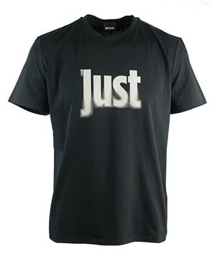 Just Cavalli zwart T-shirt met vervaagd logo. Gewoon Cavalli zwart T-shirt. 92% katoen, 8% elastaan. Groot motief op de voorkant van het T-stuk. Ronde hals. Stijl: S03GC0514 N20663 900