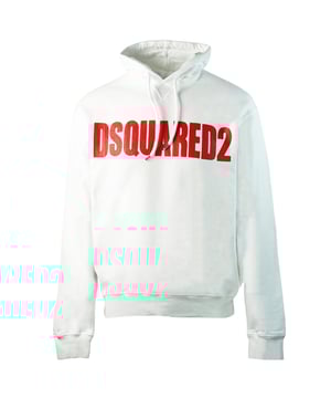 Dsquared2 Nieuwe Dan Fit witte hoodie met groot logo. Dsquared2 S74GU0358 S25030 100-hoodie. 100% katoen, gemaakt in Italië. Groot merklogo op de borst. Nieuwe Dan-pasvorm, normale pasvorm, maat valt normaal. Elastische mouwuiteinden en tailleband