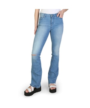 Colección: Primavera/Verano <br> Género: Mujer <br> Tipo: Jeans <br> Cierre: botones, cremallera <br> Bolsillos: 5 <br> Material: 92% algodón, 8% elastano <br> Lavado: lavar a 30° C <br> Altura del modelo, cm: 178 <br> El modelo usa una talla: 28 <br> Detalles: logo visible