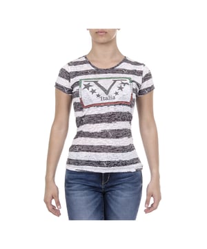By Versace 19.69 Abbigliamento Sportivo Srl Milano Italia - Details: WM03 WHITE/BLACK - Color: Multicolor - Composition: 50% CO + 50% EA - Sleeve: Short Sleeves - Neck: Round Neck - Fit: Regular - Made: ITALY - Front Logo - Back Logo