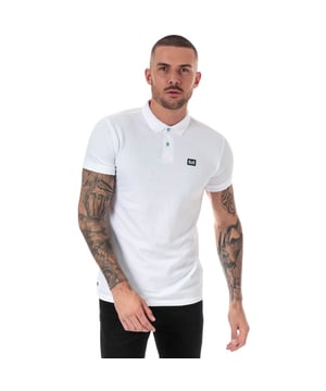 Mens Weekend Offender Barnum Polo Shirt in White.- Fold over collar.- Short sleeves.- Ribbed cuffs & collar.- 2 button placket.- Woven Weekend Offender brand patch at left chest.- Straight hem.- 100% Cotton.  Machine washable.- Ref:WOSPO501