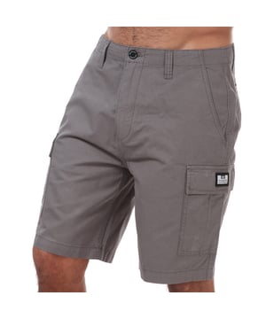 Mens Weekend Offender High Desert Cargo Short in charcoal.- Zip fly.- Slip pockets to sides and reverse.- Button pockets to front.- Weekend Offender Printed Logo to side pocket.- Belt loops to waist.- Tonal stitching.- Main material: 100% Cotton. Machine washable. - Ref: WOSST501B