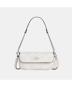 Hailey Flap Bag in Maxi Signature Canvas, Inside open pocket, Outside open pocket,  Length: 20.00 cm,  Width: 5.00 cm,  Height: 11.00 cm