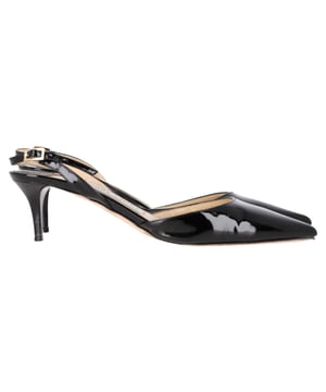 VINTAGE, RRP AS NEW
 Step into timeless elegance with the Jimmy Choo Tilly Slingback Kitten Heel Pumps in sleek black patent leather. These sophisticated pumps offer a perfect blend of classic style and modern design, making them a must-have for any wardrobe. Crafted from high-quality black patent leather, these pumps have a glossy, polished finish that exudes luxury. The delicate slingback strap provides a secure fit, while the refined kitten heel adds a touch of height and comfort, making them perfect for all-day wear. The pointed toe design enhances the sleek, elegant silhouette, making them suitable for both office settings and evening occasions.

Jimmy Choo Tilly Slingback Kitten Heel Pumps in Black Patent Leather

Condition: Very good
Signs of wear: Minor markings, Lightly used but very well maintained. Minor mark at soles & creasing, light scuffing at the soles and heels.
Packaging: Dust bag
Color: Black
Material: Leather | patent leather
Size: EU | 36/IT36/UK3/US6
Measurements: Heel height: 55; Insole length: 260
SKU: TONPUGBSH453608W