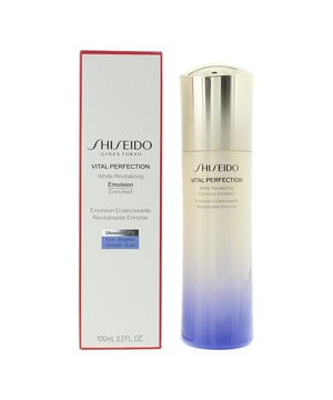 Shiseido Vital Perfection White Revitalizing Emulsion is a luxurious, lightweight moisturizer designed to brighten, hydrate, and firm the skin. Infused with Shiseido’s advanced brightening and anti-aging technology, it helps reduce the appearance of dark spots, uneven skin tone, and fine lines while restoring skin’s youthful radiance. Its silky, fast-absorbing texture delivers deep hydration, leaving the skin feeling soft, smooth, and revitalized.  Ideal for daily use, morning and evening, this emulsion is perfect for all skin types, promoting a luminous, even-toned complexion with long-lasting moisture and a healthy glow.