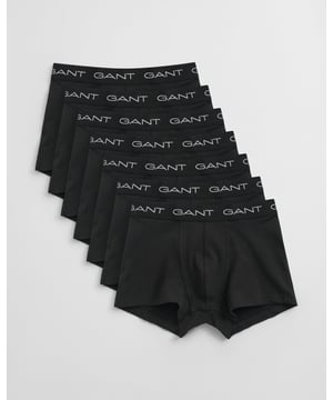  
 GANT's underwear delivers supportive, comfortable fits in high-quality fabrics. These cotton stretch jersey trunks from GANT arrive in a 7-pack of classic, solid colours. They have a slim fit, regular waist and short leg length. Each trunk features a jacquard-knitted elastic waistband detailed with repeating GANT logos. 



Pack of seven
Slim fit
Short leg length
Regular waist
Jacquard-knitted waistband
GANT logos at waistband



 95% Cotton, 5% Elastane 
900027003