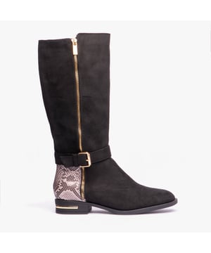 Lotus Lotus HARPER Womens Boots Black Microfibre/Snake

 Upper Material: Synthetic

Lining Material: Textile

Sole Material: Synthetic

Closure/Fastening: Zip

Features: Comfort

Toe Shape: Round

Shoe Width: Regular

Item Weight: 1.5 KG

Heel Height: Flat (Under 2.5cm)

Boot Style: Tall Boots

Gift Boxed: No
Product Code: ULB309-BLKSNA