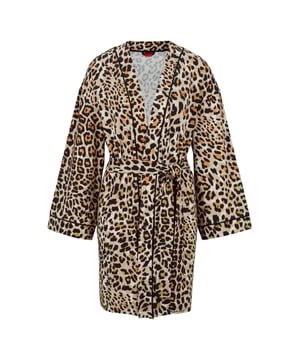 Womens Hugo Leo_Kimono Dressing Gown in multi colour.- Dropped shoulder.- Tie belt.- Leopard print.- Relaxed fit.- Ref: 50488156961