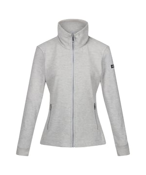 Material: Polyester. Fabric: Fleece, Marl. Design: Textured. 145gsm. Fabric Technology: Breathable, Durable. Sleeve-Type: Long-Sleeved. Neckline: Turn Down Collar. Pockets: 2 Side Pockets, Zip. Fastening: Full Zip. Sustainability: Made from Recycled Materials. 8 UK: 32 in. 10 UK: 34 in. 12 UK: 36 in. 14 UK: 38 in. 20 UK: 45 in. 18 UK: 43 in. 16 UK: 40 in.