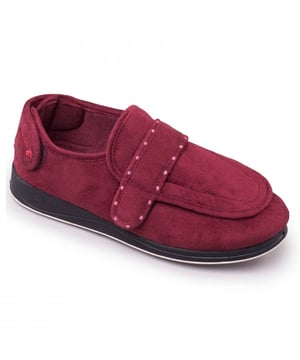 Padders Padders ENFOLD Womens (EE Fit) Touch Fasten Full Slippers Burgundy

 Upper Material: Textile

Lining Material: Textile

Sole Material: Rubber

Closure/Fastening: Touch Fasten

Features: Comfort,Warm Lining,Memory Foam

Toe Shape: Round

Shoe Width: Extra Wide

Item Weight: 0.55 KG

Heel Height: Flat (Under 2.5cm)

Shoe Shaft Height: Low Top

Slipper Style: Full Slipper

Gift Boxed: No
Product Code: 427W/81