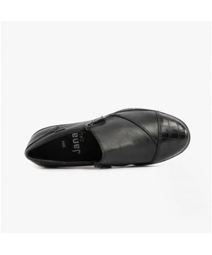 Jana 24660-29-055 Ladies Leather Shoes Black Croc

 Upper Material: Leather/Synthetic

Lining Material: Synthetic

Sole Material: Synthetic

Closure/Fastening: Zip

Features: Wide Fit,Comfort

Toe Shape: Round

Shoe Width: Regular

Item Weight: 0.7 KG

Heel Height: Flat (Under 2.5cm)

Shoe Style: Casual

Gift Boxed: No
Product Code: 24660-29-055