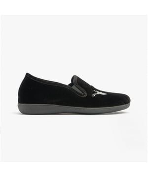 Lotus Lotus CLARENCE Mens Slippers Black

 Upper Material: Textile

Lining Material: Textile

Sole Material: Synthetic

Closure/Fastening: Slip-On

Features: Memory Foam

Toe Shape: Round

Shoe Width: Regular

Item Weight: 0.5 KG

Heel Height: Flat (Under 2.5cm)

Shoe Shaft Height: Low Top

Slipper Style: Full Slipper

Gift Boxed: No
Product Code: UMH024-BLK
