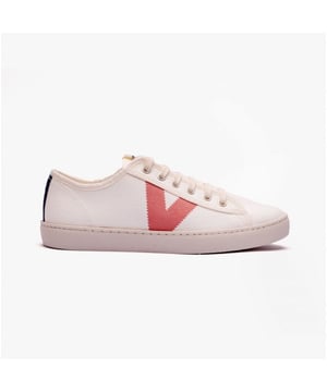 Victoria BERLIN ECO CONTRAST CANVAS Womens Trainers White/Rose

 Upper Material: Leather

Lining Material: Textile

Sole Material: Synthetic

Closure/Fastening: Lace-Up

Features: Comfort,Breathable

Toe Shape: Round

Shoe Width: Regular

Item Weight: 1 KG

Heel Height: Flat (Under 2.5cm)

Trainer Style: Plimsolls

Gift Boxed: No
Product Code: 1126160/ROS