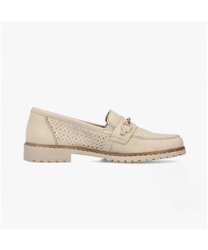 Rieker 51865-60 Ladies Leather Loafers Beige

 Upper Material: Synthetic

Lining Material: Leather

Sole Material: RIRICON-sole

Closure/Fastening: Lace-Up

Features: Lightweight

Toe Shape: Round

Shoe Width: Regular

Item Weight: 1 KG

Heel Height: Flat (Under 2.5cm)

Shoe Shaft Height: Low Top

Shoe Style: Loafer

Gift Boxed: No
Product Code: 51865-60