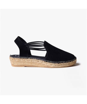 Toni Pons NURIA Ladies Suede Espadrilles Black

 Upper Material: Suede

Lining Material: Textile

Sole Material: Rubber

Closure/Fastening: Slip-On

Features: Lightweight,Comfort,Breathable

Toe Shape: Round

Shoe Width: Regular

Item Weight: 0.5 KG

Heel Height: Low (2.5-4.9cm)

Sandal Style: Sandals

Gift Boxed: No
Product Code: NURIA-BLACK