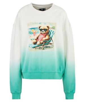 Modieus sweatshirt met een kleurverloop en print op de voorkant. De katoen-polyester mix maakt het comfortabel om te dragen en ideaal voor moderne vrijetijds- en streetwear looks.