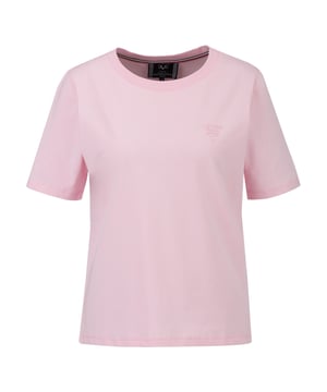 Klassisches T-Shirt mit dezentem Logo-Patch und Rundhalsausschnitt. Der hochwertige Baumwoll-Elasthan-Mix sorgt für hohen Tragekomfort und eine perfekte Passform.