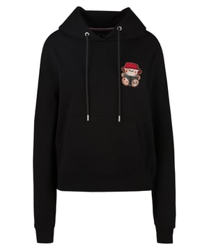 KARA BUCKET Damen-Hoodie – Lässiger Hoodie mit Bären-Applikation & Kängurutasche. Perfekt für Streetwear & entspannte Looks. Jetzt entdecken!  Trendiges Design mit Bären-Applikation und lässigem Regular Fit-Schnitt. Die weiche Baumwoll-Polyester-Mischung sorgt für optimalen Tragekomfort. Perfekt für Casual- und Streetwear-Looks.