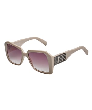 Karl Lagerfeld women's sunglasses.

 Shape and design:
 - These Karl Lagerfeld sunglasses have a square silhouette with slightly slanted edges.
 - The square silhouette gives the glasses a modern and edgy look.

 Frame Material:
 - The frame of these glasses is made of ABS, an injected plastic material.
 - This makes the glasses durable and comfortable to wear.

 Sideburns:
 - The temples are also made of ABS with metal details, matching the frame material.

 Brand details:
 - Engraving of Karl Lagerfeld's initials on the temples.
 - Includes original case.

 Glasses:
 - The lenses are of high quality.
 - 100% UVB 400 protection.
 - Anti-reflective crystals.

 The color of the sunglasses lenses may vary slightly from the images due to lighting effects or adjustments in the material finish, but they will always retain their style and quality!
 Measures: Lens width: 53 mm, Bridge: 17 mm, Temples: 140 mm
 Composition: ABS injected
 Care:
Clean the glasses with soap and water (neutral).
 Do not use dirty or abrasive cloths that may alter the characteristics of the filters.
 Use only original accessories and spare parts.