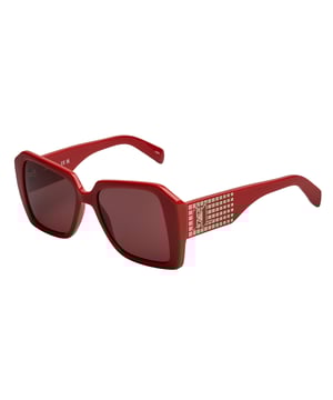 Karl Lagerfeld women's sunglasses.

 Shape and design:
 - These Karl Lagerfeld sunglasses have a square silhouette with slightly slanted edges.
 - The square silhouette gives the glasses a modern and edgy look.

 Frame Material:
 - The frame of these glasses is made of ABS, an injected plastic material.
 - This makes the glasses durable and comfortable to wear.

 Sideburns:
 - The temples are also made of ABS with metal details, matching the frame material.

 Brand details:
 - Engraving of Karl Lagerfeld's initials on the temples.
 - Includes original case.

 Glasses:
 - The lenses are of high quality.
 - 100% UVB 400 protection.
 - Anti-reflective crystals.

 The color of the sunglasses lenses may vary slightly from the images due to lighting effects or adjustments in the material finish, but they will always retain their style and quality!
 Measures: Lens width: 53 mm, Bridge: 17 mm, Temples: 140 mm
 Composition: ABS injected
 Care:
Clean the glasses with soap and water (neutral).
 Do not use dirty or abrasive cloths that may alter the characteristics of the filters.
 Use only original accessories and spare parts.
