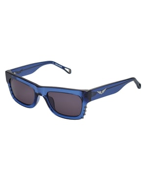 Zadig & Voltaire sunglasses with acetate frame.

 Shape and design:
 - These sunglasses have a rectangular silhouette.
 - The rectangular silhouette gives the glasses a modern and avant-garde look.

 Frame Material:
 - The frame of these sunglasses is made of acetate.
 - The use of acetate provides durability and lightness to the frame.
 - This makes the glasses durable and comfortable to wear.

 Sideburns:
 - The temples are also made of acetate, matching the frame material.
 - Acetate on the temples adds strength and stability to the structure of the glasses.

 Brand details:
 - Zadig & Voltaire icon engraving on temples.
 - These design elements help to clearly identify the model as part of the Zadig & Voltaire sunglasses collection.

 Glasses:
 - The lenses are of high quality.
 - 100% UVB 400 protection.

 The color of the sunglasses lenses may vary slightly from the images due to lighting effects or adjustments in the material finish, but they will always retain their style and quality!
 Measures: Lens height: 42 mm. Lens width: 52 mm. Bridge: 20 mm. Temples: 135 mm.
 Composition: Acetate
 Care:
Use a microfiber cloth.
 Avoid aggressive products.
 Wash with water and neutral soap.