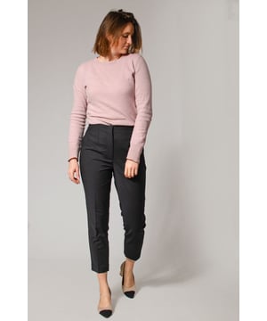 These trousers offer easy wear for smart and casual occasions alike. They have tapered legs with added stretch for comfort and an ankle-grazer length for a contemporary look. The elasticated high waist features double darts for a tailored effect and fastens securely with a hook bar and zip with a concealed button
