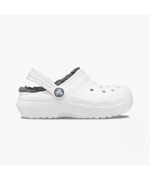 Crocs 207010-10M CLASSIC LINED Kids Clogs White/Grey

 Upper Material: TPR

Lining Material: Polyester

Sole Material: EVA

Closure/Fastening: Slip-On

Features: Lightweight,Comfort

Shoe Width: Relaxed

Item Weight: 1 KG

Heel Height: Flat (Under 2.5cm)

Sandal Style: Sandals
Product Code: 207010-10M