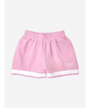 Introducing the exquisite Girls Logo Shorts in Pink by Fendi Kids, a splendid addition to your little girl's wardrobe for AW2024. Crafted in Italy, these shorts epitomize luxury and style. Key features include:‚Italian Elegance: Meticulously tailored in Italy, showcasing extraordinary craftsmanship and superior quality.  ‚Signature Style: Adorned with the iconic Fendi logo, these shorts are a symbol of high fashion.  ‚Pink Perfection: Rendered in a vibrant pink shade, ideal for adding a pop of colour to any outfit.  ‚Complete Comfort: Constructed from premium materials for unparalleled softness and comfort.Elevate her style with these chic Fendi Kids shorts!