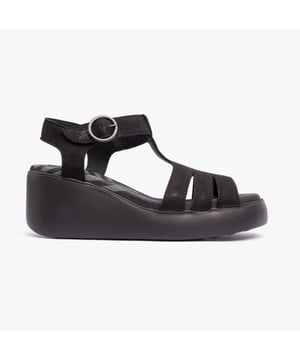 Fly London DUMA955FLY Womens Sandals Black

 Upper Material: Leather

Lining Material: Microfibre

Sole Material: EVA

Closure/Fastening: Buckle

Features: Comfort,Breathable

Heel Type: Wedge

Shoe Width: Regular

Item Weight: 1 KG

Heel Height: Medium (5-7.4cm)

Sandal Style: Sandals
Product Code: P144955005