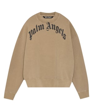 Presentamos la sudadera beige con logo clásico de Palm Angels, una incorporación imprescindible a tu guardarropa. Con su atrevido logo en la parte delantera, esta prenda es a la vez elegante y cómoda. No te lo pierdas, ¡consigue el tuyo ahora!, Corte estándar, Logo estampado de Palm Angels, Manga larga, Cintura y puños elásticos, 100% Algodón, Hecho en Italia, Sudadera beige