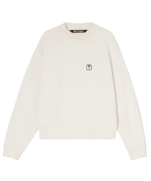 Presentamos el artículo Pam Angels, una incorporación imprescindible a tu guardarropa. Con su atrevido logo en la parte delantera, esta prenda es a la vez elegante y cómoda. No te lo pierdas, ¡consigue el tuyo ahora!, Corte estándar, Logotipo Palm Angels PXP, Manga larga, Cintura y extremos de las mangas elásticos, 100 % algodón, Hecho en Italia, Sudadera color hueso