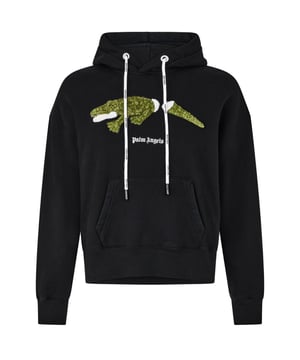 Presentamos el artículo Pam Angels, una incorporación imprescindible a tu guardarropa. Con su atrevido logo en la parte delantera, esta prenda es a la vez elegante y cómoda. No te lo pierdas, ¡consigue el tuyo ahora!, Logo en el frente, Bolsillo canguro, Capucha con cordón, Hecho en Italia, 100% algodón, Sudadera negra