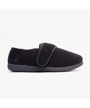 Padders Padders OLIVER Mens Touch Fasten Full Slippers Black

 Upper Material: Textile

Lining Material: Textile

Sole Material: Rubber

Closure/Fastening: Touch Fasten

Features: Comfort,Memory Foam,Lightweight

Toe Shape: Round

Shoe Width: Extra Wide

Item Weight: 0.4 KG

Heel Height: Flat (Under 2.5cm)

Shoe Shaft Height: Low Top

Slipper Style: Full Slipper
Product Code: 3449/40