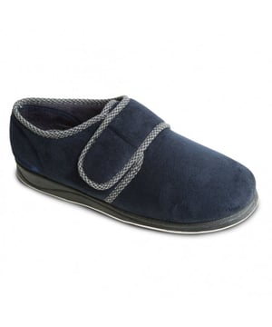 Padders Padders HARRY Mens Slippers Navy

 Upper Material: Textile

Lining Material: Textile

Sole Material: Rubber/Fabric

Closure/Fastening: Touch Fasten

Features: Comfort

Toe Shape: Round

Shoe Width: Wide

Item Weight: 0.6 KG

Heel Height: Flat (Under 2.5cm)

Slipper Style: Full Slipper

Gift Boxed: No
Product Code: 410/24