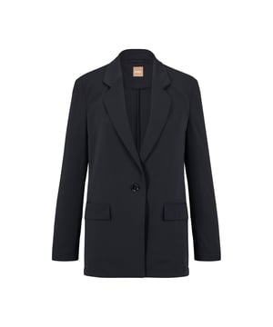 Womens Boss Jernara1 Blazer Jacket in black.- Notch lapel.- Button fastening.- Front pockets.- Button cuffs.- Fully lined.- Regular fit.- Ref: 50489049001