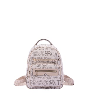 Mochila de mujer. El cierre es con cremallera. Los bolsillos internos son uno con cremallera. Los bolsillos externos son tres delanteros con cremallera y uno trasero con cremallera. La bandolera es ajustable en tela. Falta el mango. Hay un compartimento interno. El material exterior es ecopiel. Internamente es 100% Poliéster. Medidas: 26x33x16 cm. Producto de moda