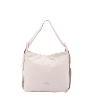 Bolso bandolera para mujer. El cierre es con cremallera. Los bolsillos internos son dos abiertos y uno con cremallera. Los bolsillos externos son uno en la espalda con cremallera. Falta la correa para el hombro. El mango es de ecopiel. Hay un compartimento interno. El material exterior es ecopiel. Internamente es 100% Poliéster. Medidas: 40x33x11 cm. Producto de moda