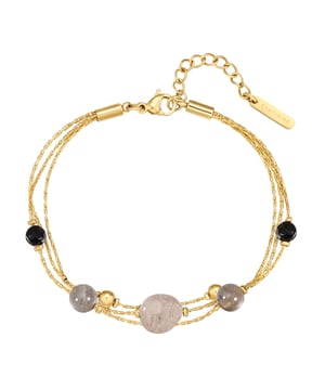 Do you appreciate high-quality fashion jewelry with wow potential? Then this necklace from the EAST/SIDE label is your new everyday piece! In several rows, the chain nestles into your décolleté and impresses with the magic of gemstones: three link chains combine with round-cut spinel and agate stones as well as small stainless steel bullets to create an eye-catcher that is pleasantly smooth to wear. All stainless steel elements are robust, hard-wearing and easy to care for and finished with a warm, shiny 14-carat yellow gold finish. An extension chain with a lobster clasp ensures easy putting on and taking off and uncomplicated length adjustment.