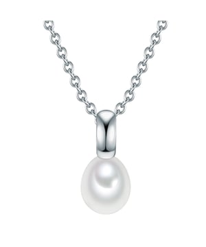Nowadays, pearls are no longer viewed only as an exclusive evening accessory, but are increasingly appearing in everyday life. This stylish necklace of the Valero Pearls brand also passed its test for everyday suitability with the top grade. The subtle ensemble, consisting of a delicate anchor chain with a carabiner and the minimalist trailer, has been made of glossy -polished 925 sterling silver. The withdrawn nuance of the rhodium-plated precious metal also makes the luster of the drop-shaped freshwater breeding pearl appear cool and almost silently and stages them on their décolleté Apart. Do you also have simple silver or pearl earrings? You can combine this necklace with both variants.