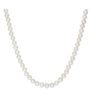 Pearls are an all-time favorite in the jewelry box and are always trendy with their timeless elegance. Whether for jeans, a business costume or a festive outfit: This pearl necklace of the Valero Pearl label harmonizes with every dress code. The shimmering freshwater breeding breeds in potato form are unique and inspire with their natural charm. A knot is set after each pearl to avoid friction of the delicate pearl mutual surfaces. Another advantage: Knotted pearl chains fall more smoothly. The practical carabiner closure consists of ongoing sterling silver.